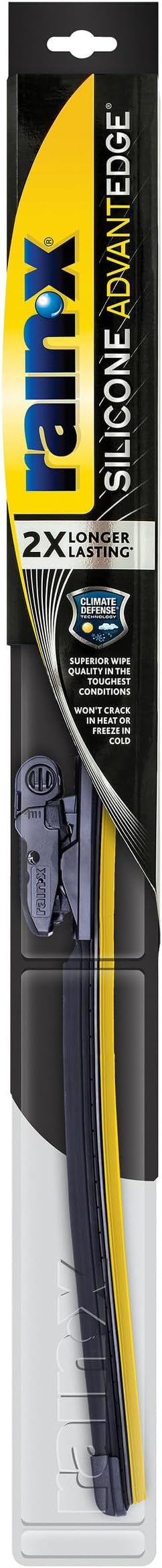 Rain-X Silicone AdvantEdge Wiper Blade 20" Windshield Wiper Blades Replacement, All-Weather Performance Lasts 2X Longer, Premium Beam, Installock Adapter for Easy Fit (Pack of 1)
