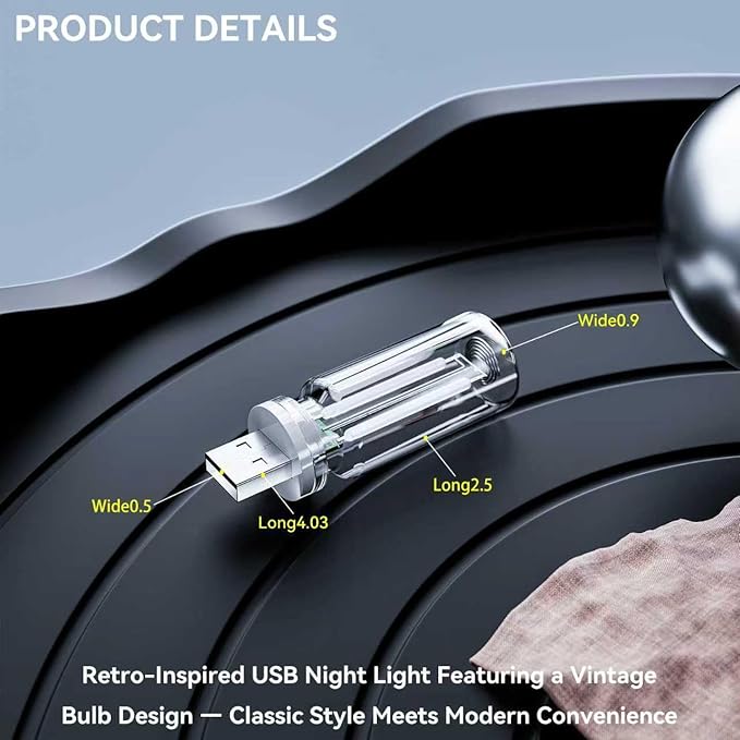 4 PCS USB Night Light, Touch Dimmable Mini USB LED Car Interior Ambient Lights, Portable Plug-in Glass Bottle Night Lamp for Car, Tent, Desk, Bedside(4 Blue)