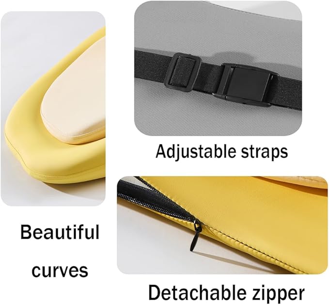 Car Headrest Lumbar Support Cushion for VW Golf VIII VI V IV III II I Mk 8 7 6 5 4 3 R GTE/GTI/GTD/Clubsport 45, Memory Foam Relieve Fatigue Breathable Car Seat Neck Pillow,Yellow-Headrest