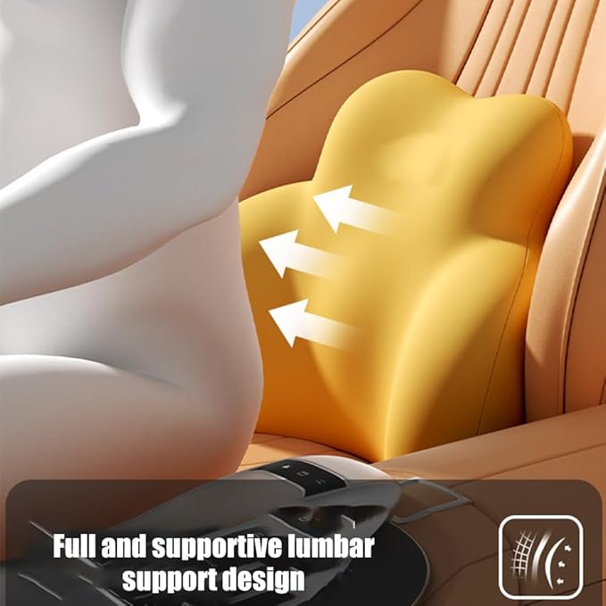 Car Lumbar Support Pillow for Ford Ranger PHEV 2025 Memory Foam Back Support Cushion Breathable Car Seat Lumbar Pad Accessories,Dark Gray