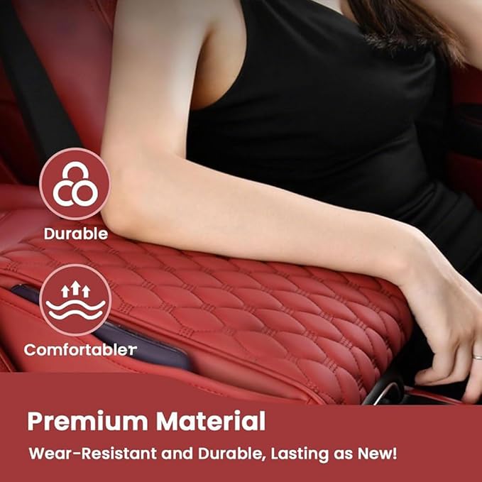 Car Center Console Cover for Acura RDX 2007-2019 2020 2021 2022 2023 2024 2025,Arm Rest Lid Cushion Protector Multifunctional Armrest Cushion Pad Interior Accessories,Brown