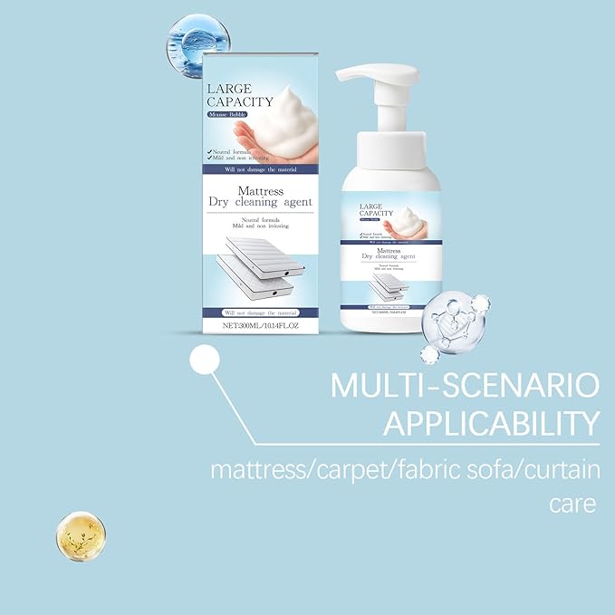 Powerful Mattress Yellow Stain Cleaner, Carpet Stain Remover, Urine Stains Remover for Mattress, Fabric Car Seat Cleaner, Oil Stains Removers for Clothes, No-Scrub Foam for Beds Sofa & Couch (1)