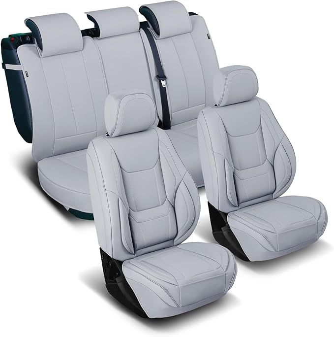 Coverland Custom Fit Car Seat Covers for SUV Compatible with [RAV4, Equinox, Explorer, Tucson, CX‑50, Corolla Cross] Premium Waterproof Non-Slip Interior Protector [Full Set Gray - Size Chart X51]