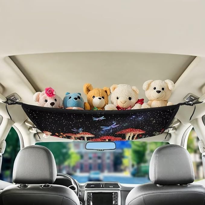 Dragonfly Mushroom Car Roof Storage Bag Multi-Purpose Seat Organizer All Car Storage Organizers One Size Inner Car Accessories