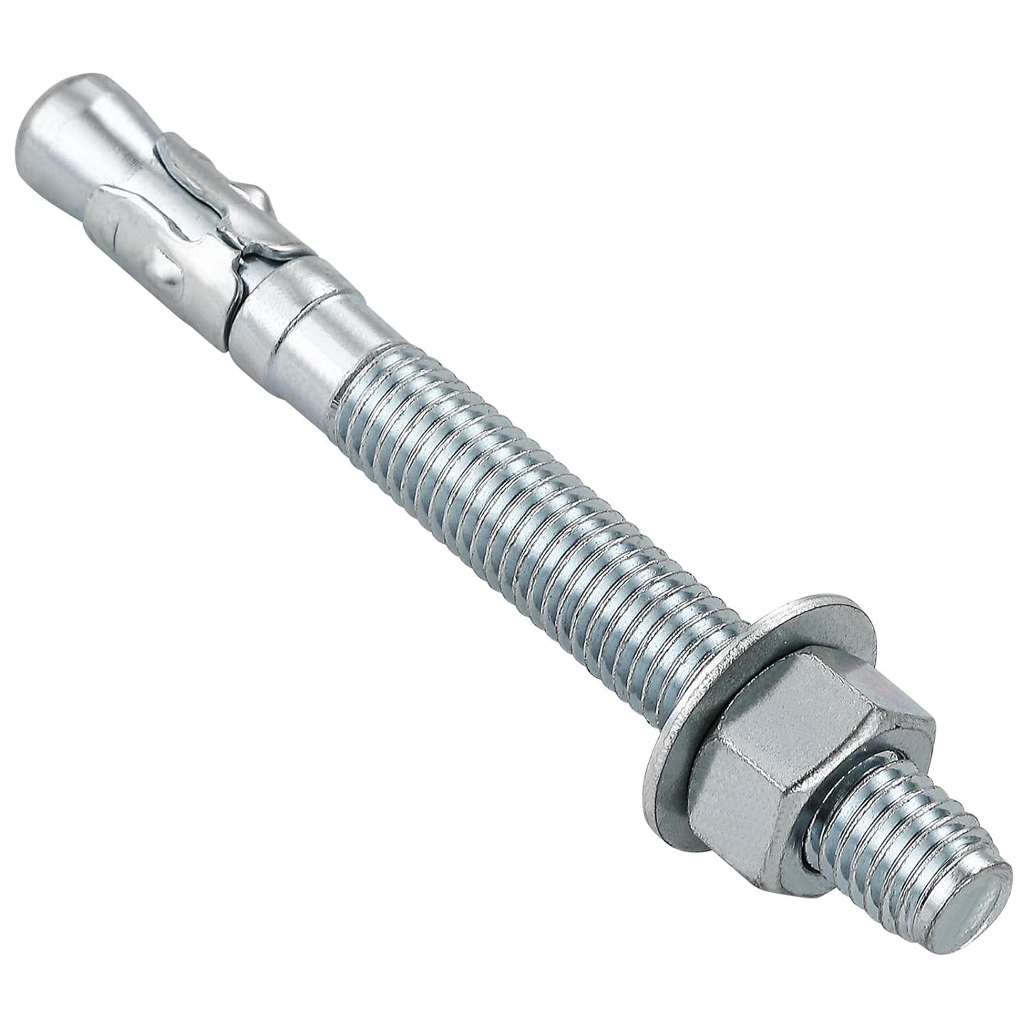 5/16x2 100Pcs Inch Standard Fasteners for Heavy-Duty Zinc Wedge Anchors for Cement and Concrete