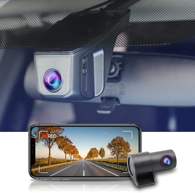Fitcamx 2K Dual Dash Cam Suitable for Honda 2011-2024 Vehicles (Rhombus Dome Light), OEM Look, Front 1440P+Rear 1080P HD Video, Loop Recording, Built-in WiFi & APP, G-Sensor, Easy to Set, 64GB Card
