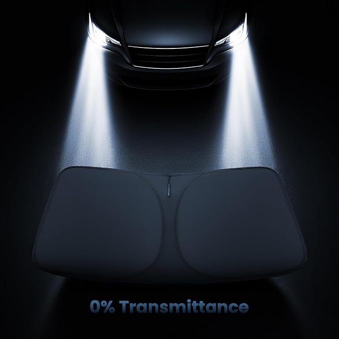 Windshield Sunshade for Nissan Rogue 2021 2022 2023 2024 2025 2026 - Innovative No-Light-Pass Technology, Mirror Cut-Out, Blocks 99% UV Rays, Fade-Resistant, Easy-Fold Rogue Windshield Sun Shade