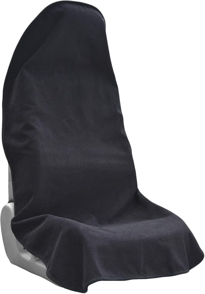 Car Seat Covers Universal Car Protective Front Seat Covers Washable Non-Slip Seat Protectors for Gym Workouts,Waterproof and Sweatproof Towel Seat Covers for Cars,Trucks, Jeeps (Black)
