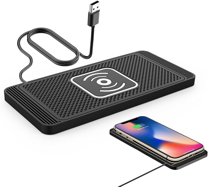 Car Wireless Charger Pad for Ford Maverick XL, Fast 15W Slim Qi Wireless Charging Pad with USB/Type-C Cable Non-Slip Charging Mat for Car,15W-USB