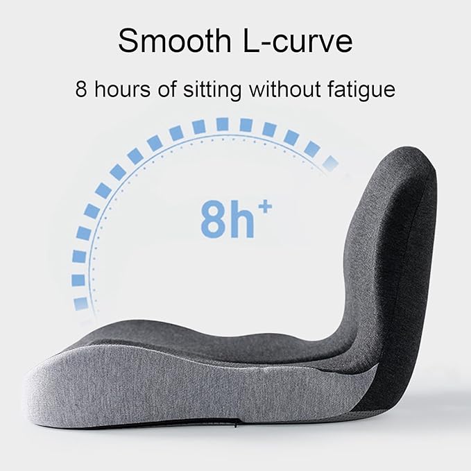 Car Seat Cushion for Long Driving, Ergonomic Memory Foam Seat Cushion, Car Seat Cushion for Back Pain and Lumbar Support Non Slip and Easy Clean for Driving Gaming Chair and Travel A Dark Gray