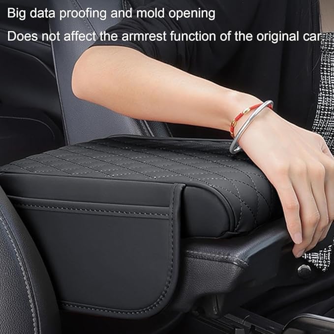 for Alfa Romeo Stelvio (949) 2017 2018 2019 2020 2021 2022 Car Center Console Cover, Leather Memory Foam Protection Pad, Hand Rest Pillow with Height Increase, Interior Accessory,Orange, normal