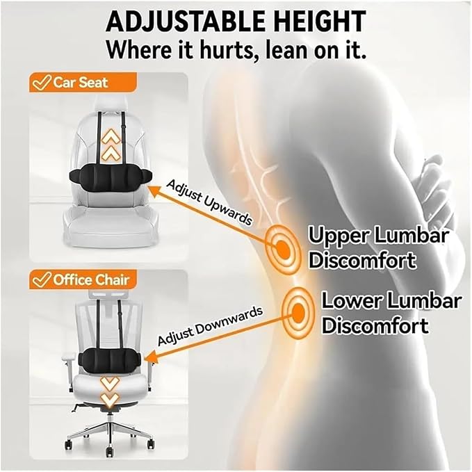 1 Piece Automotive Seat Lumbar Support Pillow for Toyota Camry 2007-2011, Driving Lower Back Cushion Ergonomic Orthopedic Posture Rest