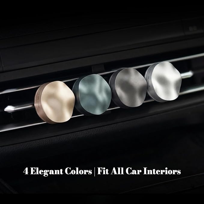 THEDOTS Gold Car Air Freshener Vent Clip, Cute Matte Metal Car Decor Gift for Women, Cashmere Wood Chestnut Scent