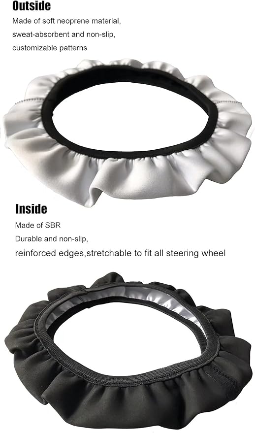 AFPANQZ Irises Car Steering Wheel Covers for Womens Durable Anti-Slip Comfortable Stretch-on Steering Wheel Protector Cover Sweat Absorption Cover Car Accessories 15 Inches