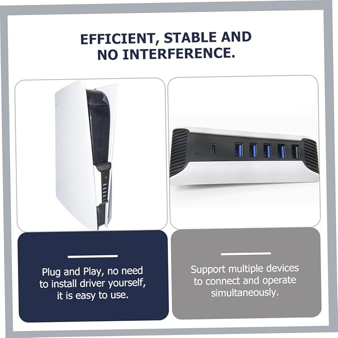Uonlytech USB Hub Extension Adapter Port USB Splitter Fast Data Transfer for Laptop and Multiple Devices No Driver Required Compact Design for Easy Use