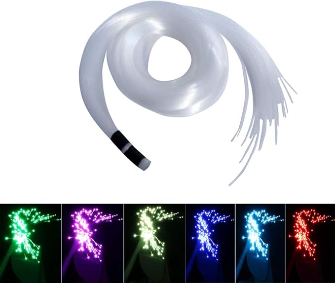 AKEPO Fiber Optic Light End Glow Cable 200pcs Ф0.03in(0.75mm) 6.5ft/2m PMMA Plastic Cable for LED Star Ceiling Sky Light Kit and Fiber Optical Lighting Decoration (Without Light Source)