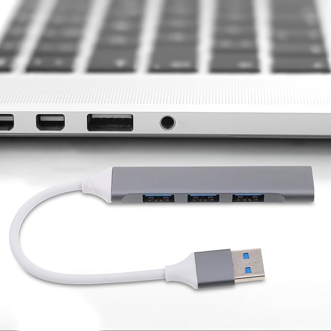 Sewroro USB Multiport Hub Expander for Laptop and Car USB Extender Hub for Keyboard Mouse and Gaming Accessories Dark Gray with Packaging Box