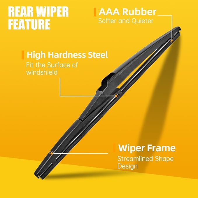 MIKKUPPA 24"+19"+12" Windshield Wiper Blades Replacement for 2009-2020 Dodge Journey, Front & Rear Wiper Blades Set, Durable Stable Quiet All Season (Pack of 3)