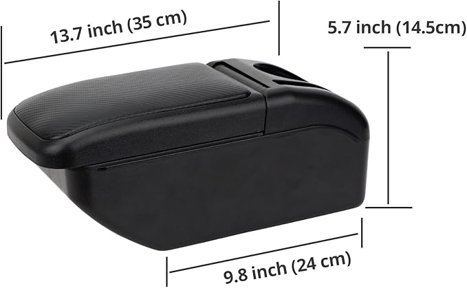 AULPHIKE Compatible with Nissan Versa Armrest 2007-2011 Car Center Console Organizer Armrests Double Layer Storage with USB Ports（Carbon Fiber Style）