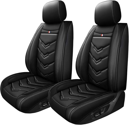 Car Seat Cover for Ford Explorer 2000-2025, Waterproof Durable Compatible Airbag, Premium Leather Seat Protector(2 Seats Standard,Black)