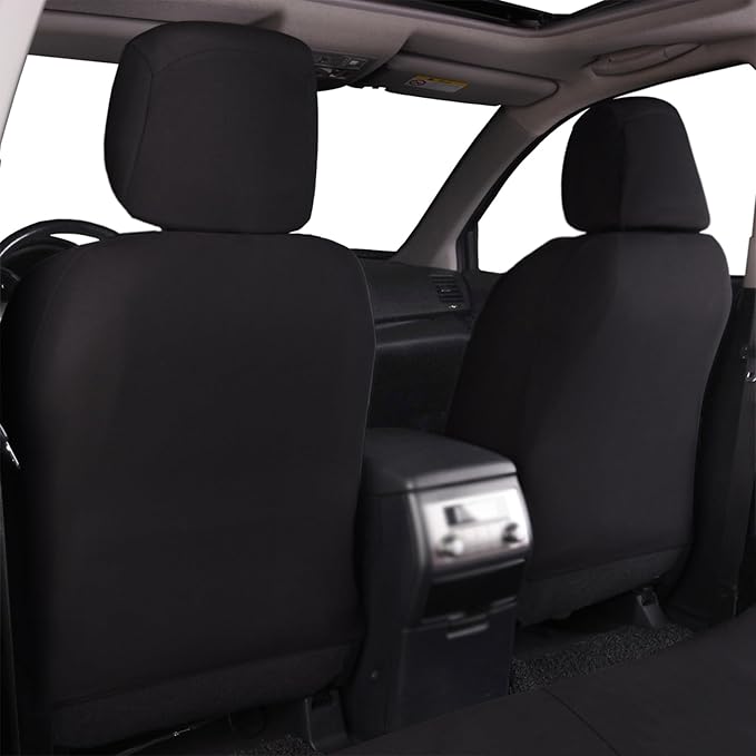 Flying Banner Car Seat Covers Front Seats Rear Bench Polyester car seat Protectors Easy installations Rear Bench Split Classic Man Lady Truck (Full Set - Low Back - Combo Pack, Black Blue)