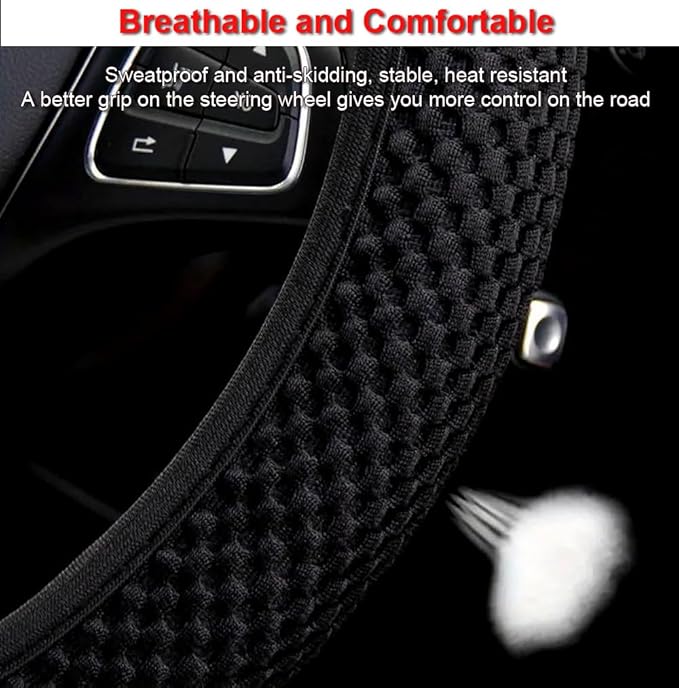 Hiflyer Car Steering Wheel Cover Women & Men, Universal 14.5-15 Inch Steering Wheel Covers, Soft Microfiber Car Wheel Cover Car Stuff Car Accessories Interior (Violet)