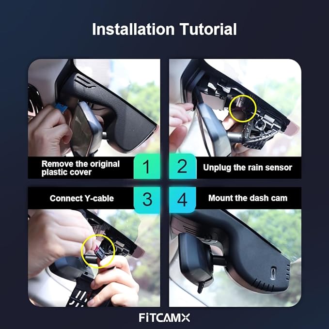 Fitcamx 4K Dash Cam Suitable for BMW 4 Series M4 2020-2024 430i 440i M440i Xdrive G22 G23 G26 G82 G83 (HD2-6308), OEM Style, 2160P UHD Video, WiFi&APP, Loop Recording, G-Sensor, Plug&Play, 64GB Card