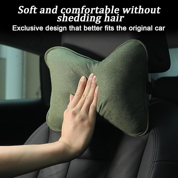 Car Neck Pillow, Soft Comfortable Memory Foam Auto Headrest Pillow Cushion with Adjustable Strap, Breathable Ergonomic Design Car Neck Pain Relief Cushion, Universal for Vehicles (Black)