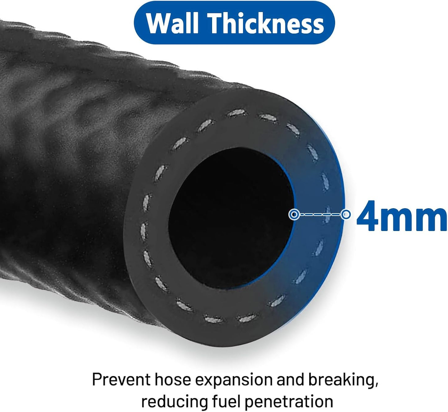 LokoCar Rubber Fuel Hose Line Push Lock 5/8" ID SAE 30R7 NBR 5ft 300PSI Black
