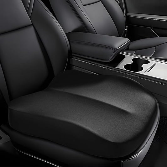 Hovom Car Seat Cushion, Wedge Memory Foam Car Cushion for Driving Seats, Non-Slip Adult Booster Seat Cushions Pad for Driver, Raise Height to Improve Driving Vision & Tailbone Pain Relief (Black)