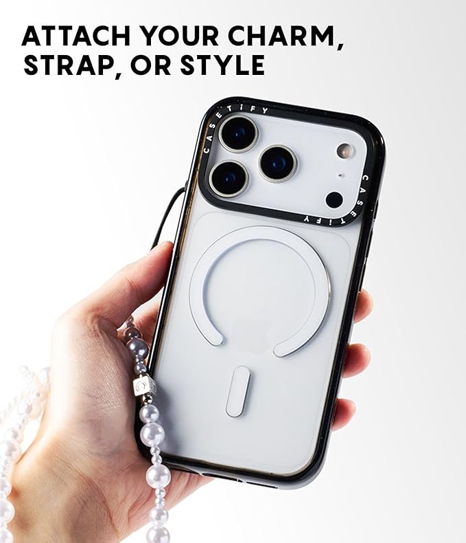 CASETiFY Impact iPhone 17 Case [Slim/Compatible with Magsafe / 8.2 ft. 4X Military Grade Drop Protection] - Persian Floral - Orange - Clear Black