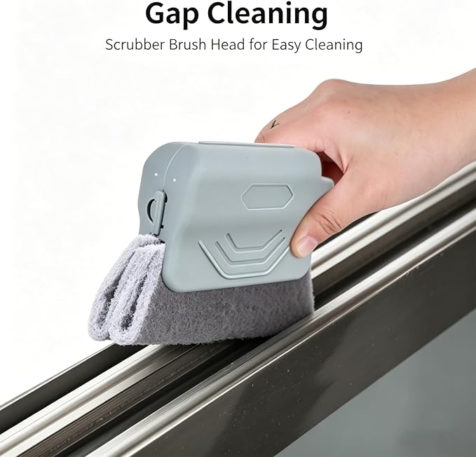 2026 New Magic Window Track Cleaner, Window Groove Cleaning Brush Tools Set, for Cleaning Tile Grout, Louver Blades, Car Air Conditioning Vents, and Narrow Gaps (3pcs Gray)