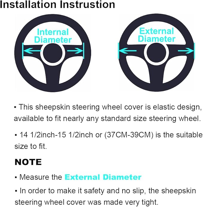 3Pcs Set Fashion Fluffy Fuzzy Wool Fur Soft Car Steering Wheel Cover with Handbrake Cover & Gear Shift Cover for Women/Girls/Ladies Auto Long Wool Accessories, Pink
