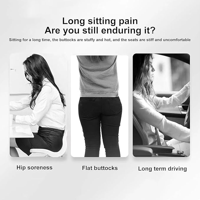 Back and Seat Cushion, Car Seat Cushion, Soothe+ Cushion, Memory Foam L-Shaped Integrated Seat Cushions Lumbar & Lower Back Support for Office Chair, Car (A-Black Grey)