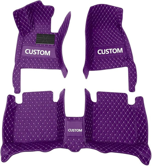 Custom Car Floor Mats Custom Logo/Pattern for SUV Van Truck Sedan Coupe Car Mats Full Surrouded Floor Mat All Weather Waterproof and Anti-Slip Protection Car Floor Liners(Purple)
