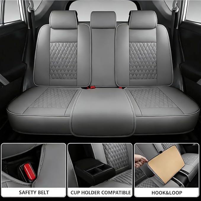 Car Seat Covers Full Set Custom Fit for Mercury Mariner 2005-2011 - Premium Faux Leather with Lumbar Support | Breathable, Waterproof, Anti-Slip, Durable (Gray,Full Set)