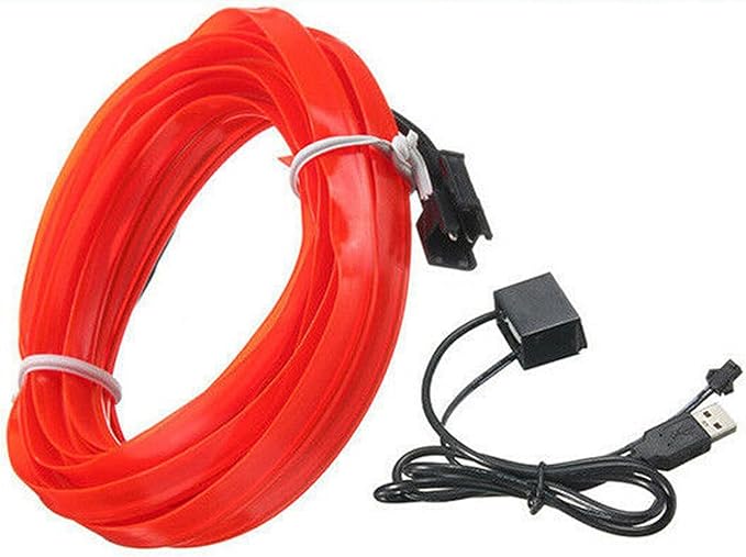 Riloer El Wire Lights for Car, Interior Neon Lights Strip Car LED Strip Light Interior for Car Garden Party Decoration, Car Ambient Lighting Kits, 3m/9.8ft Ice Blue LED
