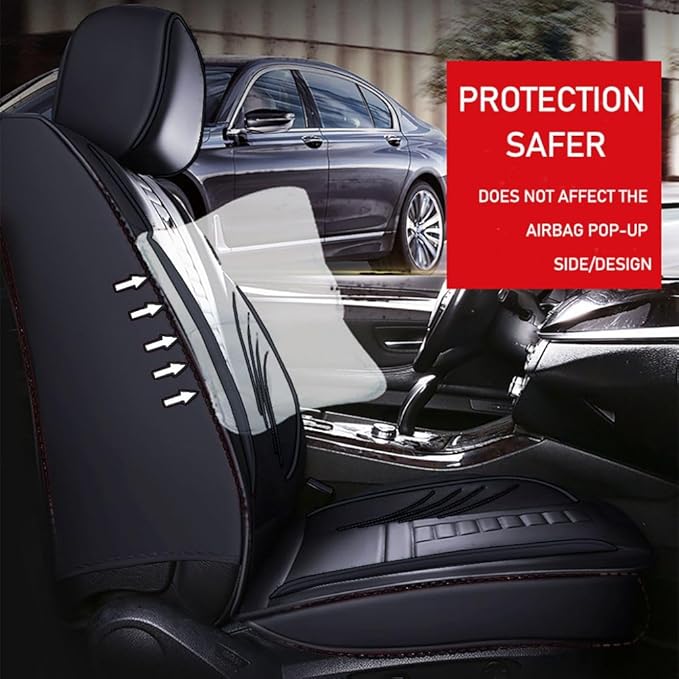 for Toyota CHR Seat Covers 2018-2026, Full Coverage Customized Car Seat Covers, Premium Leather Waterproof Stain-Resistant Easy to Install (Standard 2 Seats, Black)