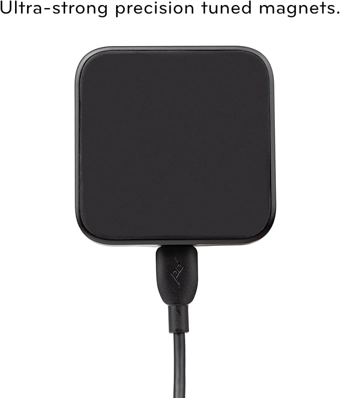 Peak Design Mobile Charging Car Mount, Black, Qi1 Charging, Mounts to Dash or Console, Connects to Mobile Cases, MagSafe Compatible, for iPhone, Samsung and Google Pixel Phones