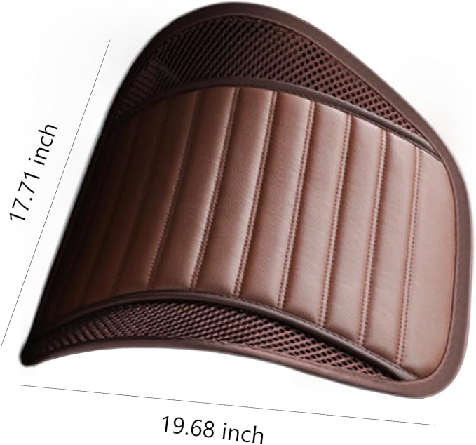 Premium Car Interior Back Support - Versatile Lumbar Cushion for Driver Seat with Breathable Fabric and Adjustable Strap. (1, Brown)