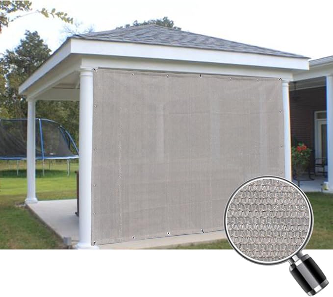 Alion Home Sun Shade Privacy Panel with Grommets and Hems on 4 Sides for Patio, Awning, Window, Pergola or Gazebo - Smoke Tan(8' x 5')