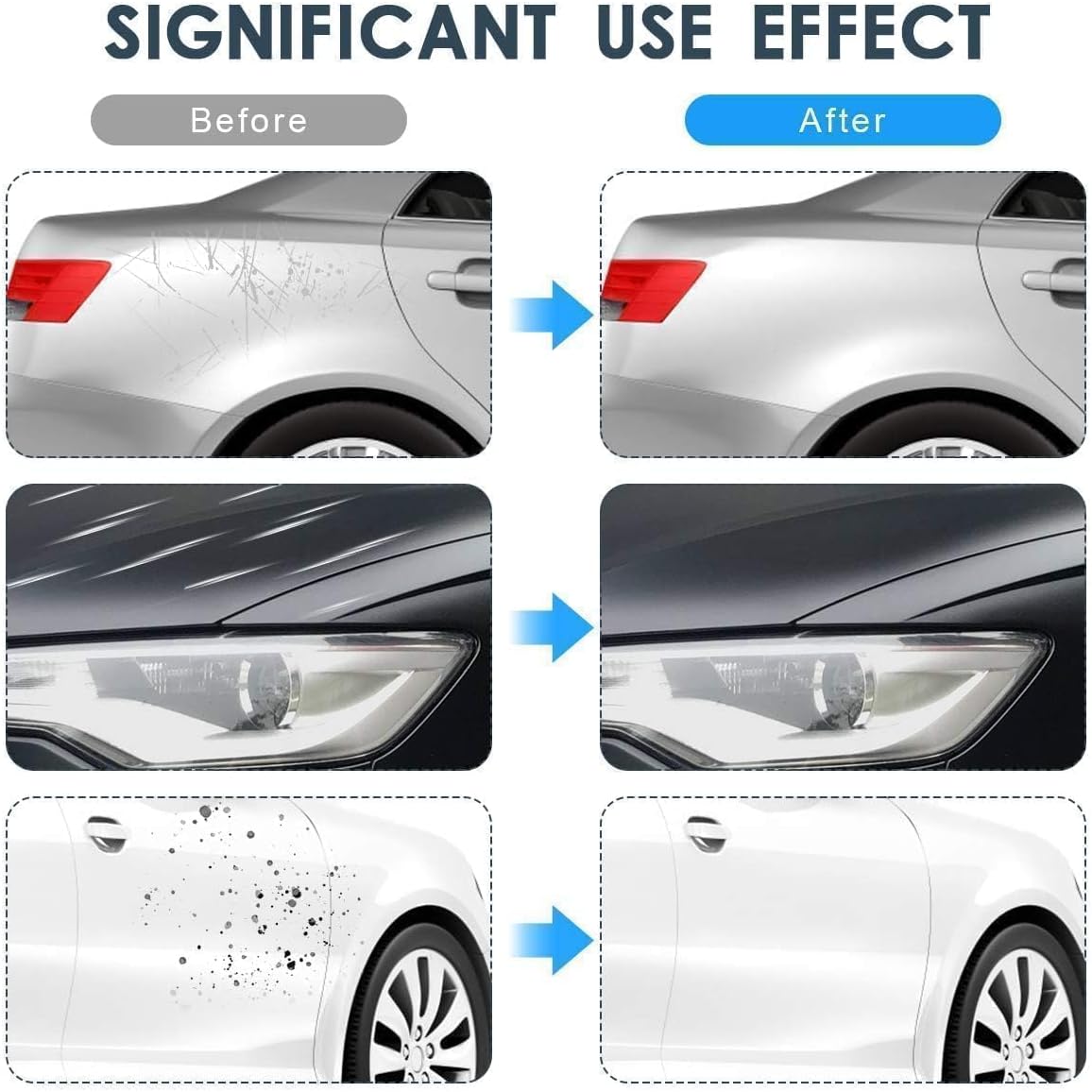 Car Scratches Remover,6 Pack 2025 Nano Sparkle Cloth for Car Scratches Multi-Purpose Nano Magic Cloth Easy to Repair Paint Scratches,Water Spots Surface Polishing