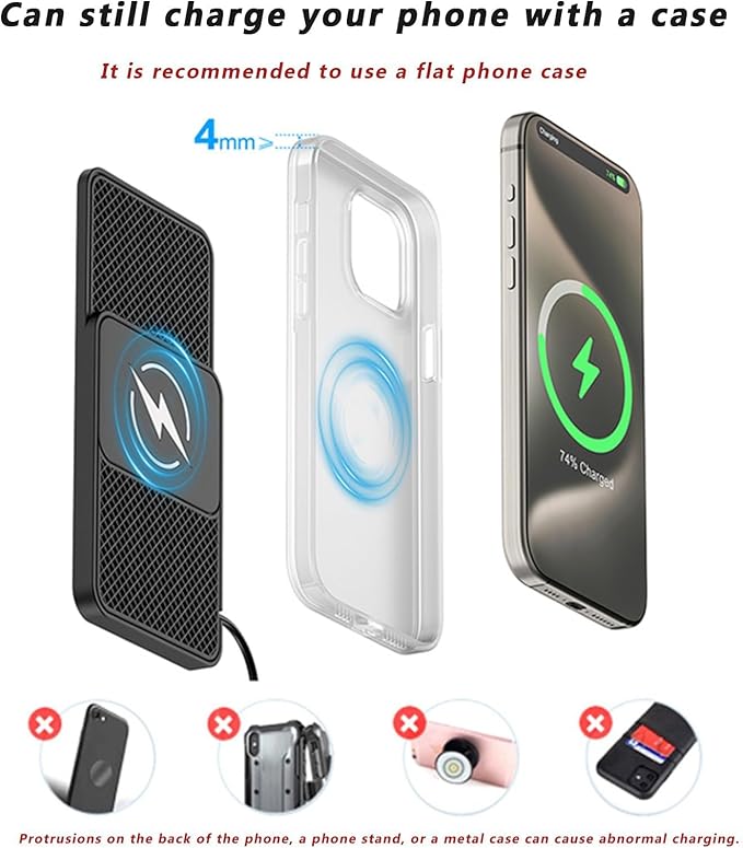 Car Wireless Phone Charger for BMW 7er 740Li 750i 750Li 745e 745Le, Non-Slip Fast Inductive Chargers Charging Pad Type-C Fastcharger Auto Electronic Accessories