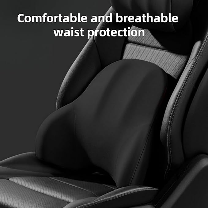 Car Headrest Lumbar Support Cushion for Nissan Pathfinder 2013-2025, Ergonomic Car Seat Headrest Cushion for Neck Back Pain Relief Memory Foam Breathable Removable Cover for Office Chair Car