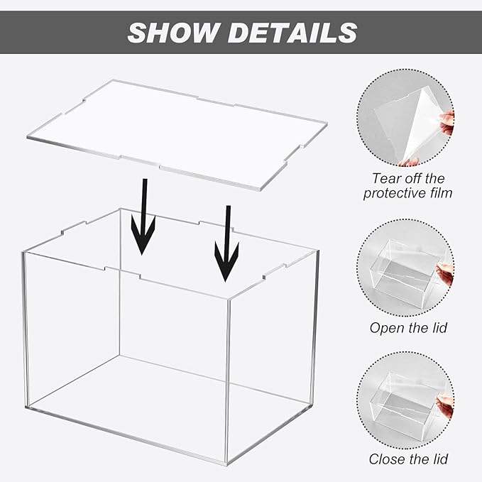 Taiyin 4 Pcs Mini Helmet Display Case, Acrylic Clear Mini Football/ Helmet Display Box Plastic Small Display Case Protection Holder for Collecting Sports Memorabilia Toy 5 x 5 x 7''
