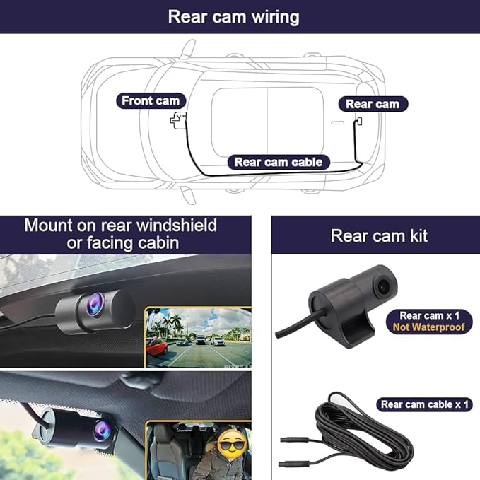 Fitcamx Front 4K+Rear 1080P Dash Cam for 2017-2021 Volvo S90 V90, 2018-2021 XC60 T5 T6 (Model A), Integrated OEM Look, Dual HD Video, Loop Recording, WiFi & APP, G-Sensor, Easy to Set, 128GB Card