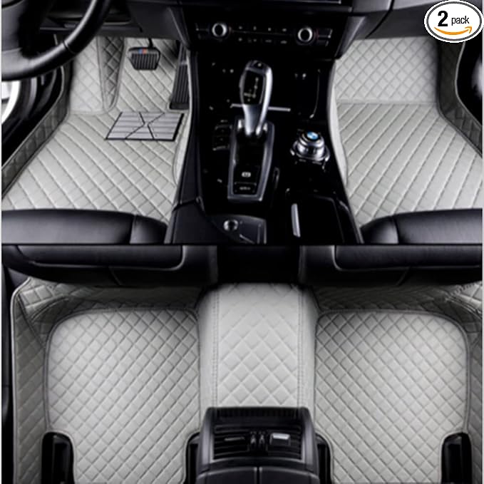 Custom Making Car Floor Mats Compatible with Audi BMW Mercedes-Benz Toyota Lexus Honda Infiniti Nissan Hyundai Kia All Models 2005-2026 (Light Gray)