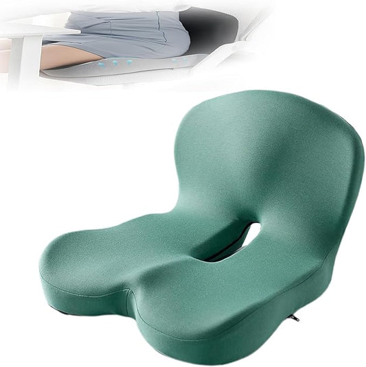 Back and Seat Cushion, Car Seat Cushion for Cars with Lumbar Support,Seat Cushion for Truck Driver, Ergonomic Memory Foam Non Slip Seat Skin with Back Support for Office Chair, Car Seat (E Type)