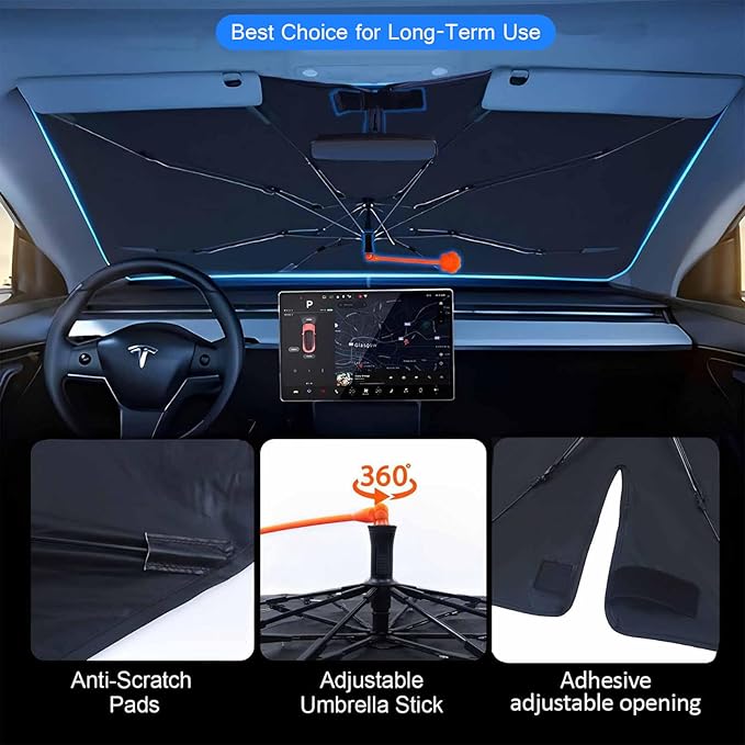 Funny Cow Driving Car Sunshade Umbrella Fun Cow Drink Milk Windshield Sun Shade for Car Retractable Umbrella Sunshades for Front Window Sun Shades Cover Visor Portector Block UV Rays
