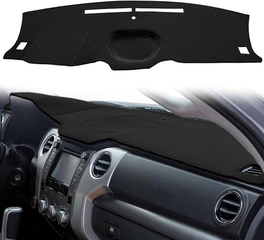 Dash Cover Mat Custom Fit for Toyota Tundra 2014-2021 Dashboard Cover Pad Carpet Protector F108(Black)